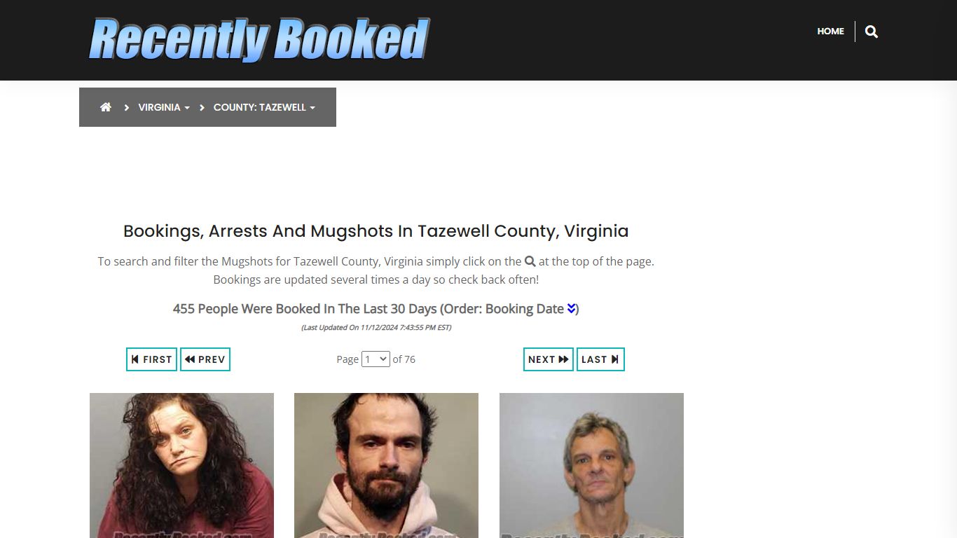 Bookings, Arrests and Mugshots in Tazewell County, Virginia