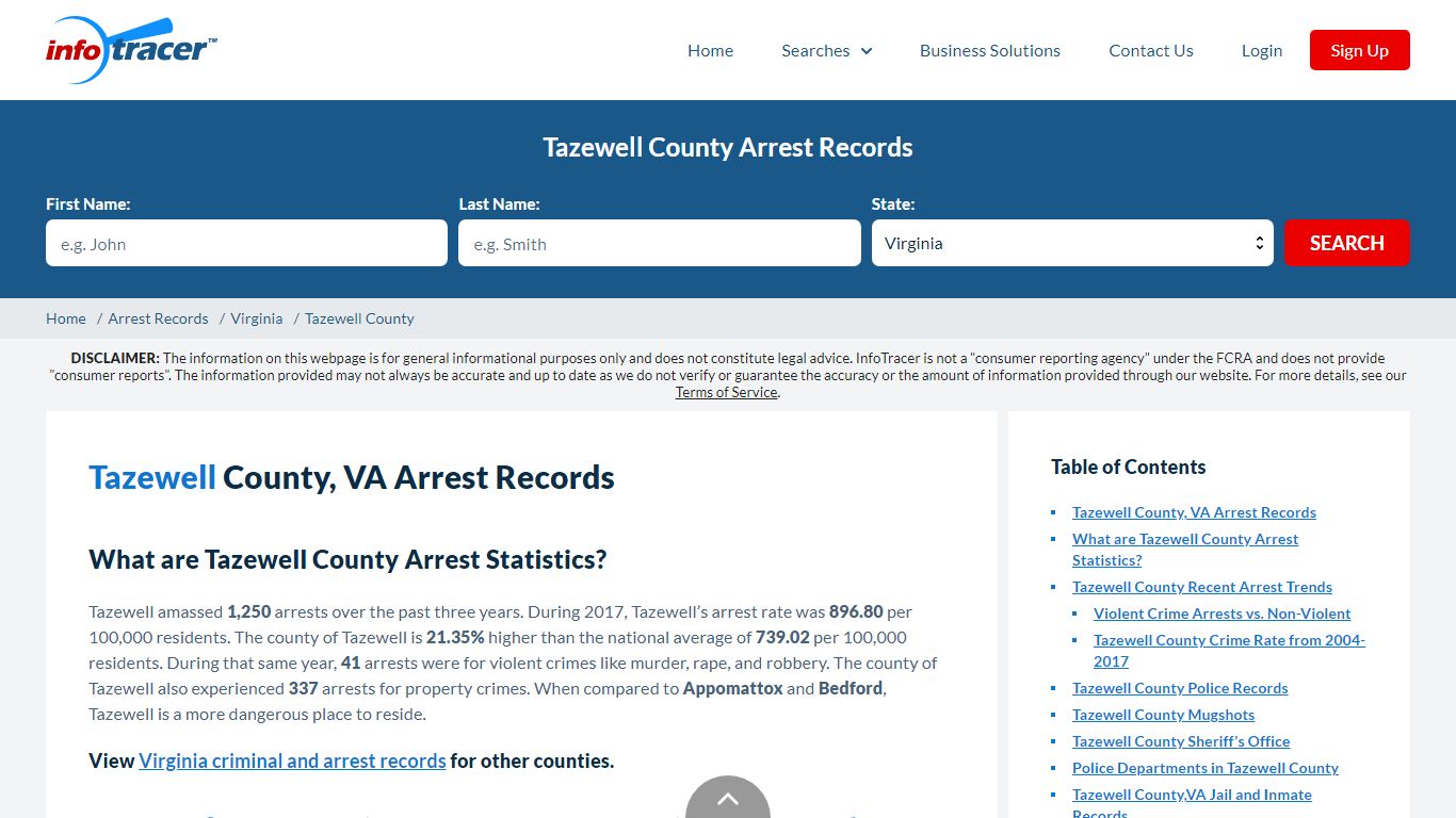 Tazewell County, VA Arrests, Mugshots & Jail Records - InfoTracer