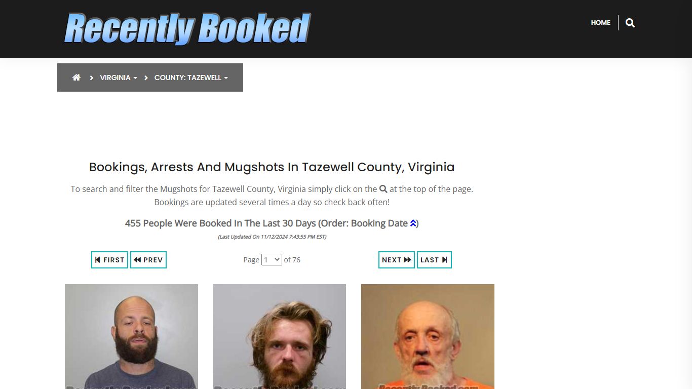 Bookings, Arrests and Mugshots in Tazewell County, Virginia